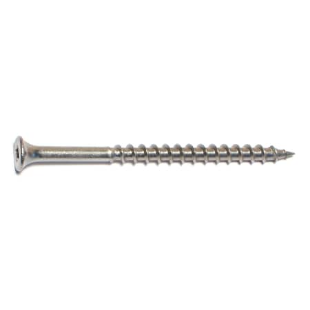 Deck Screw, #10 X 3 In, 18-8 Stainless Steel, Flat Head, Square Drive, 1000 PK